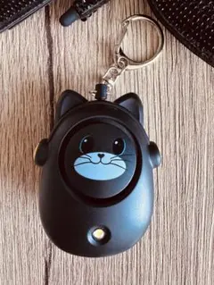 ねこ型LED付き防犯ブザーキーチェーム