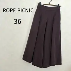 最終価格　ROPE PICNIC ガウチョパンツ ダークブラウン　プリーツ　ゴム