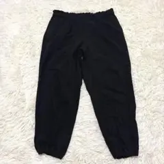m1329 美品✨半端丈ストレッチパンツ 4L 大きいサイズ ウエストゴム 黒