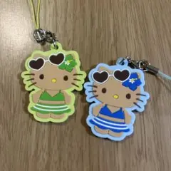 日焼けキティ　ハローキティ 水着ストラップ 2色セット
