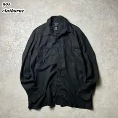 claiborneクライボーン クレイボーンボックスシルエット長袖シャツブラック