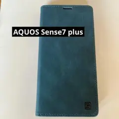 AQUOS Sense7 plus ケース 手帳型 ネイビー 手帳型ケース