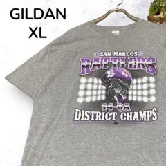 【一点物】GILDAN アメフトTシャツ グレー XL 海外古着 ビッグプリント