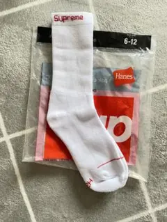 supreme hanes ソックス　靴下　白1足　新品未使用