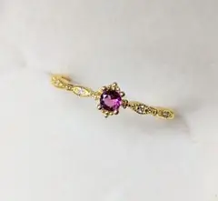 ガーネット デザイン リング 14k シルバー925 指輪 天然石 各号数