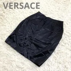 美品✨Y2K ヴェルサーチ コーティング 光沢 ミニスカート 26/40 M相当