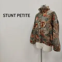 STUNT PETITE 薄手 柄アウター グリーン/ブラウン柄 レディース