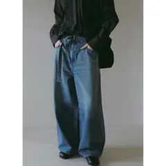 美品 EDWIN ETRE TOKYO 25SS ベルテッドワイドデニムパンツ