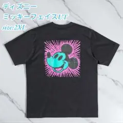 新品•未使用 ディズニー ミッキーフェイス UT Tシャツ 2XL ブラック