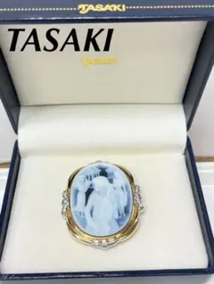 未使用◆TASAKI カメオ 作家シュミット ダイヤ入り ペンダント ブローチ