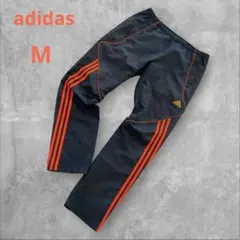 adidas トラックパンツ ジャージ ダークグレー×オレンジ Mサイズ