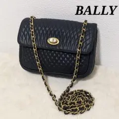 ✨BALLY✨ショルダーバッグ キルティング ネイビー ターンロック ロゴ金具