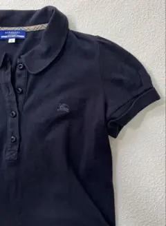 BURBERRY BLUE LABEL 袖ロールアップポロシャツ ネイビー 38