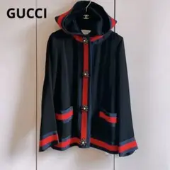 グッチ GUCCI ウェブストライプフード付きジャケット LOVED 黒