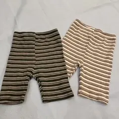 mitonkids ボーダーハーフレギンス 100cm 2点セット