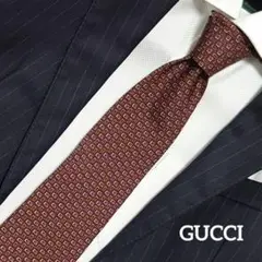 【ほぼ未使用】GUCCI GG柄 ネクタイ ブラウンベース