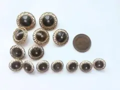 l272黒と金の装飾ボタンセット