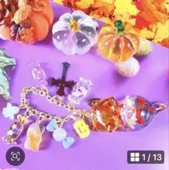コウモリに化けたハロウィン立体猫① 蓄光　レジン　ハロウィン　バッグチャーム
