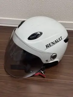 美品☆ルノー RENULT ジェットヘルメット ホワイト・ブラック  バイク Amazon | FS-JAPAN 【石野商会】 ルノー Wシールドジェット