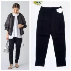 《新品25SS》IENA キュプラストレッチ ジョガーパンツ スリット 黒 L