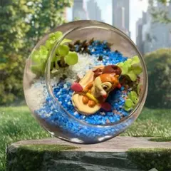 ディズニー　チップとデール　フィギュア　苔テラリウム ミニジオラマ　インテリア
