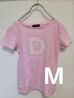 美品｜MATCH&MORE｜D刺繍ロゴ｜ピンク半袖Tシャツ｜M春夏