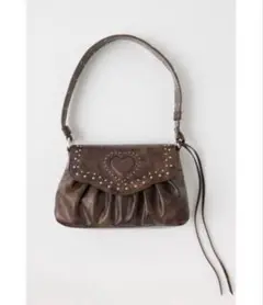 moussy マウジー　ハートギャザースタッズバッグ　ブラウン　新品未使用タグ付