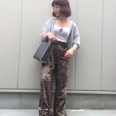 【jouetie】レオパード ハイウエスト ワイドロングパンツ