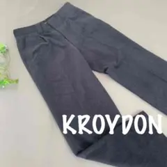 D1601【ゴルフ美品】KROYDONゴルフスラックスメンズ76cmグレーパンツ