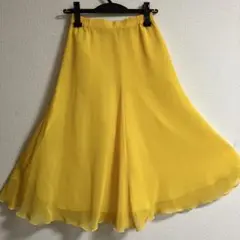 ダンススカート　イエロー シフォンフレアスカート