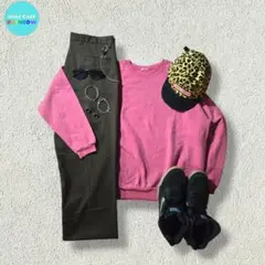 甘辛MIXストリートコーデC-boy Style【No.150】ピンクスウェット