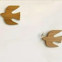 鳥　置物　壁掛け　木製　バード　インテリア　ハンドメイド
