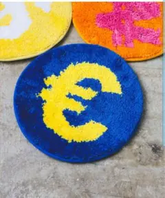 【BEAMS】ユーロマークデザインラグ スツール 青黄色 北欧カラー €EURO