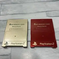 SONY PlayStation 2 メモリーカード 金 赤 初期化済
