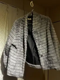 clear impression musee グレー ストライプファーコート