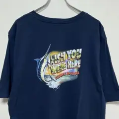 トミーバハマ　魚　カジキ　グッドデザインプリントTシャツ　ビッグサイズ　ネイビー