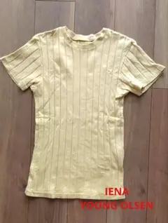 IENA YOUNG OLSEN ストライプ 半袖Tシャツ イエロー