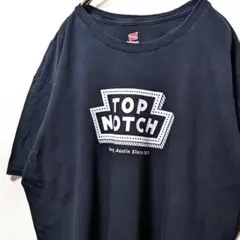 ヘインズ トップノッチ ロゴ Tシャツ ブラック 黒 XL 古着
