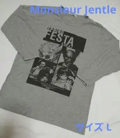 Jentle ロングスリーブプリントTシャツ L グレー 着用感あり Lサイズ