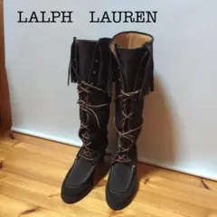 ラルフローレン スウェードのウェスタンブーツ ホコモモラ