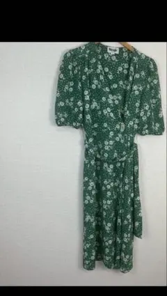 お値下げRouje ルージュ ワンピース カシュクール グリーン 36サイズ