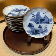 古伊万里 輪花染付皿10枚