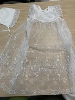 プチファミ ベビードレス 帽子 2点セット 50-70cm