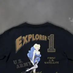 アヴィレックス ピンナップガール バックプリント ロングスリーブTシャツ 黒 M