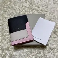 ✨希少色・箱付き✨MARNI 二つ折り財布 バイフォールド サフィアーノ ピンク