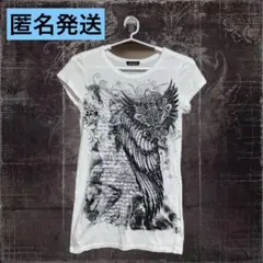 cotty on tシャツ　翼　十字架　羽　y2k グランジ　ストーン　白