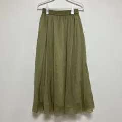 global work グローバルワーク　楊柳シフォンフレアスカート
