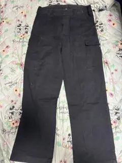 military ブラック カーゴパンツ サイドポケット付き 軍パン 実物