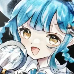 ⋆✦手描きイラスト 魔法少女ノ魔女裁判 橘シェリー まのさば ミニ色紙 ⋆✦
