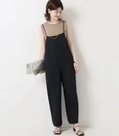 Spicku0026spanリネンライクキャミサロペット黒36